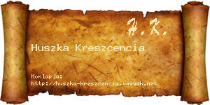 Huszka Kreszcencia névjegykártya